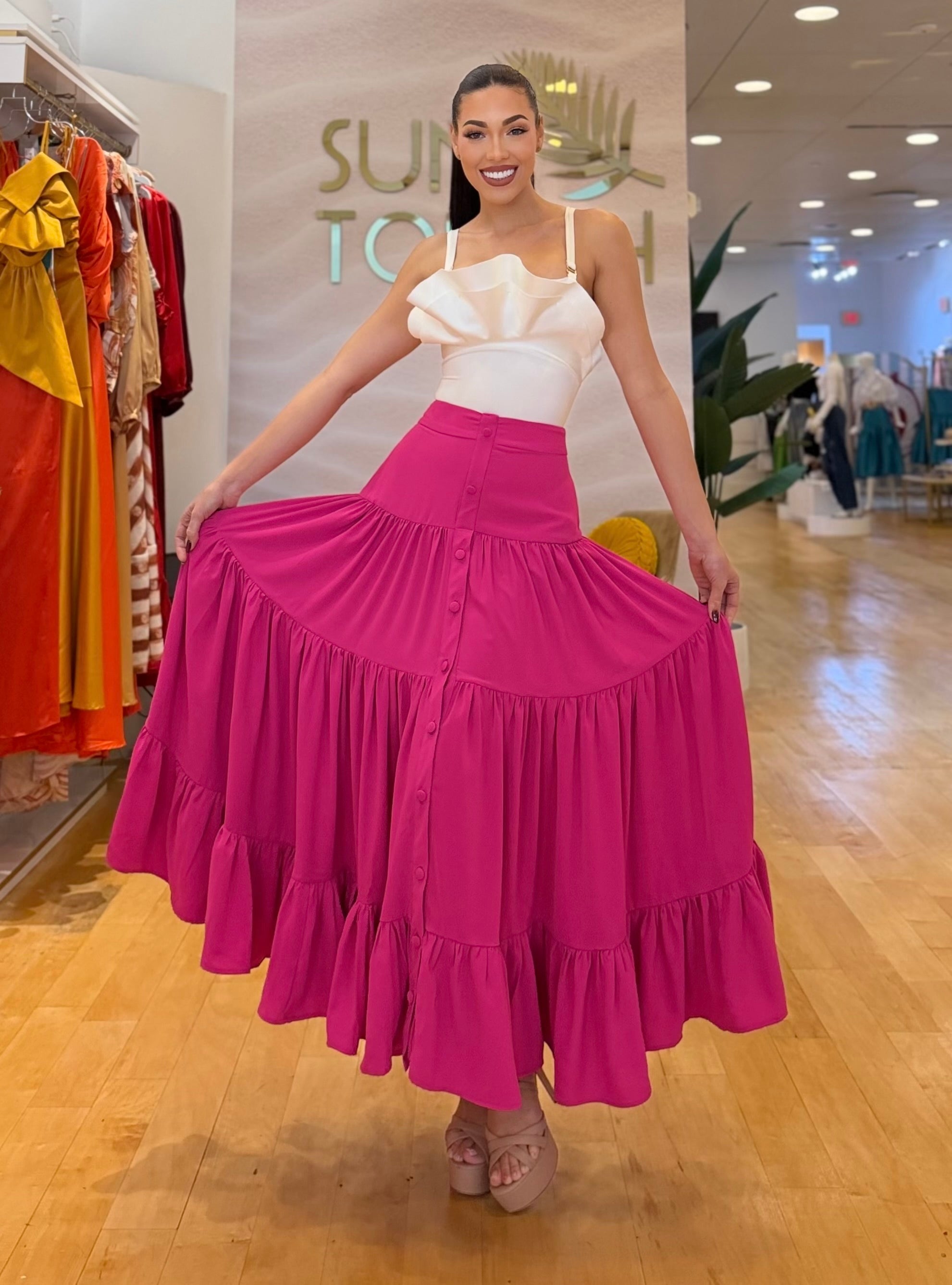 FR Bombshell Skirt Fucsia