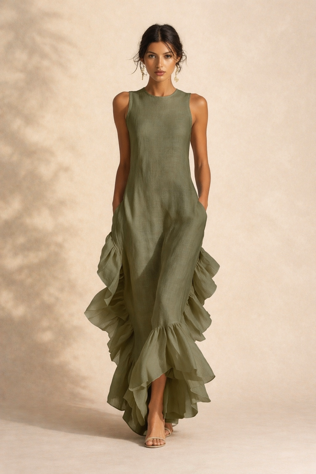 FR Bloom Halo Linen  Dress