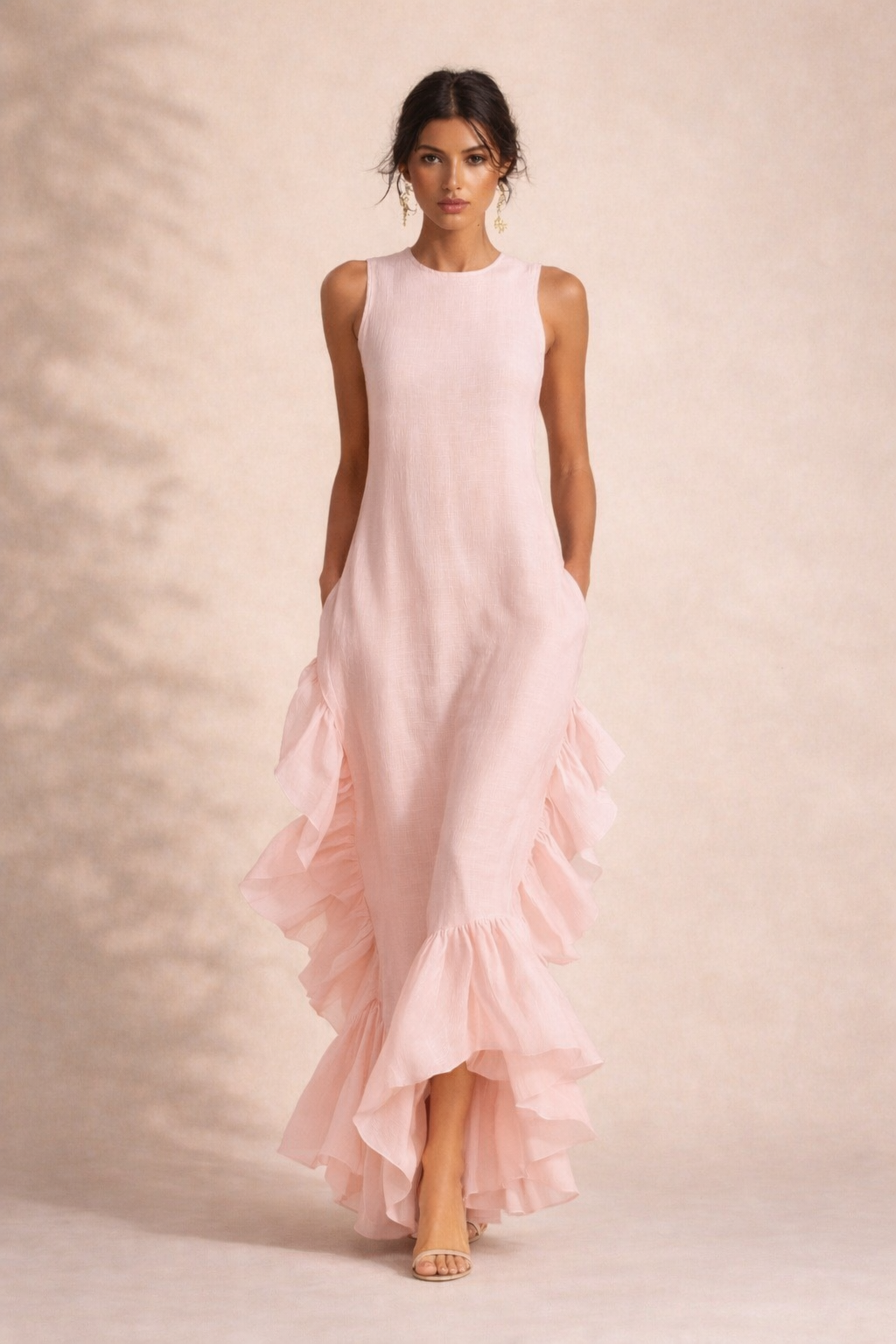 FR Bloom Halo Linen  Dress