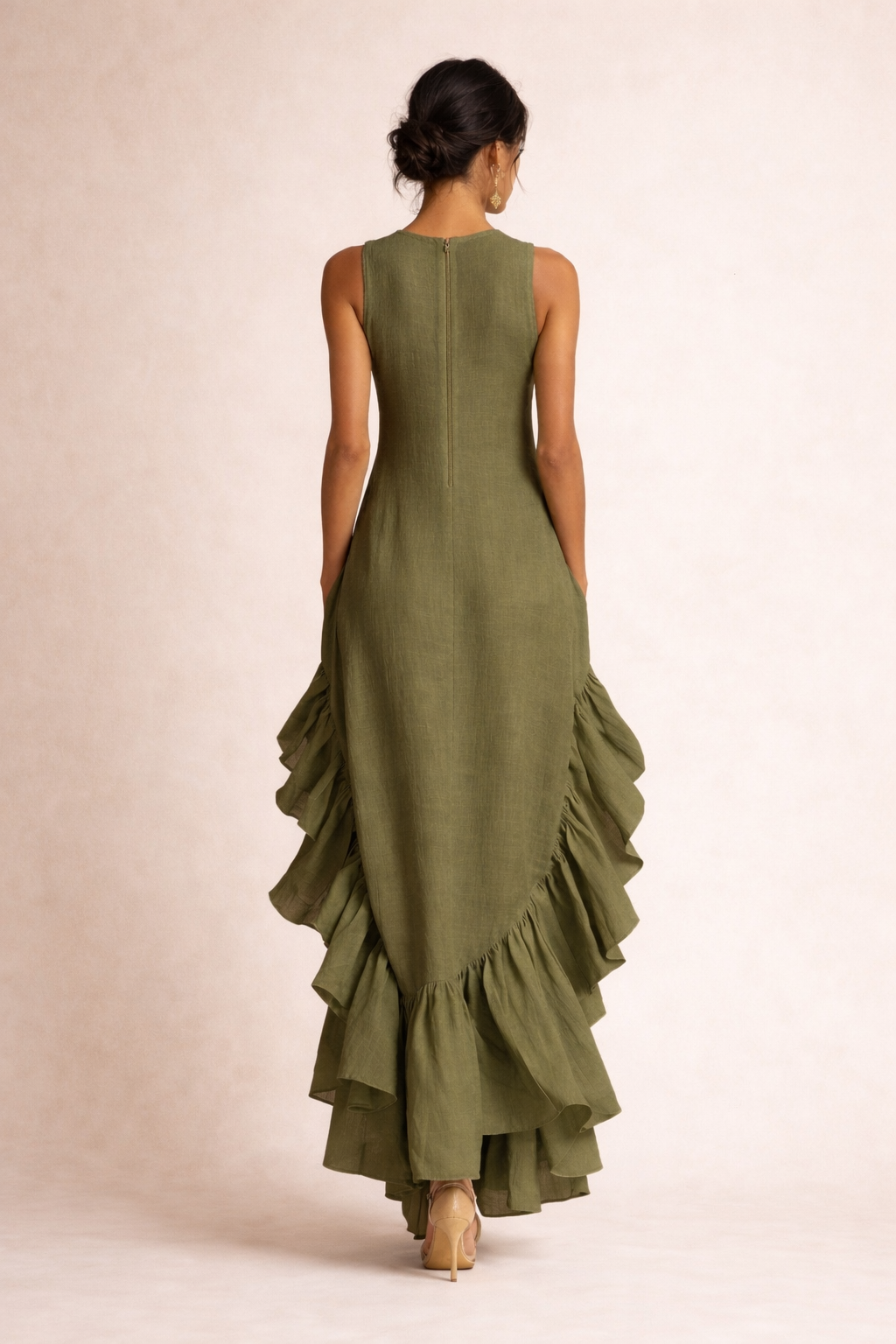 FR Bloom Halo Linen  Dress