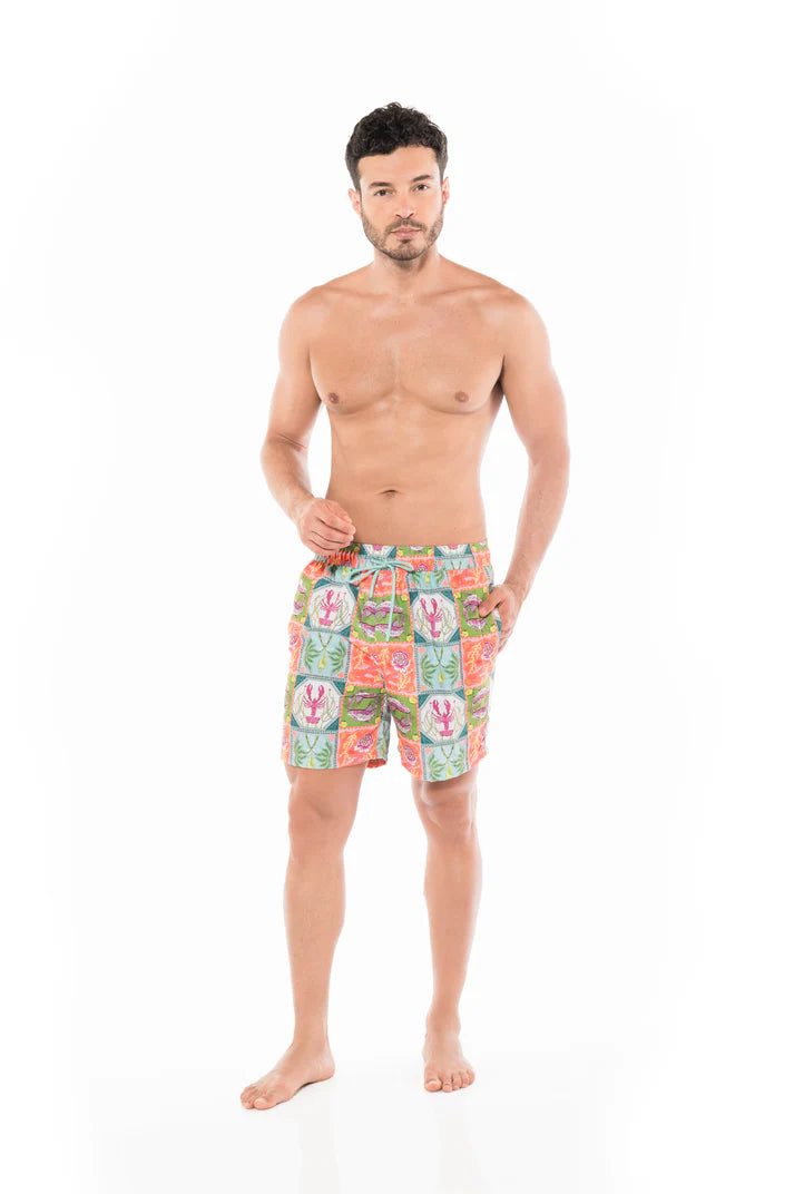 AM Men's Swim Trunks Caribbean Postcards