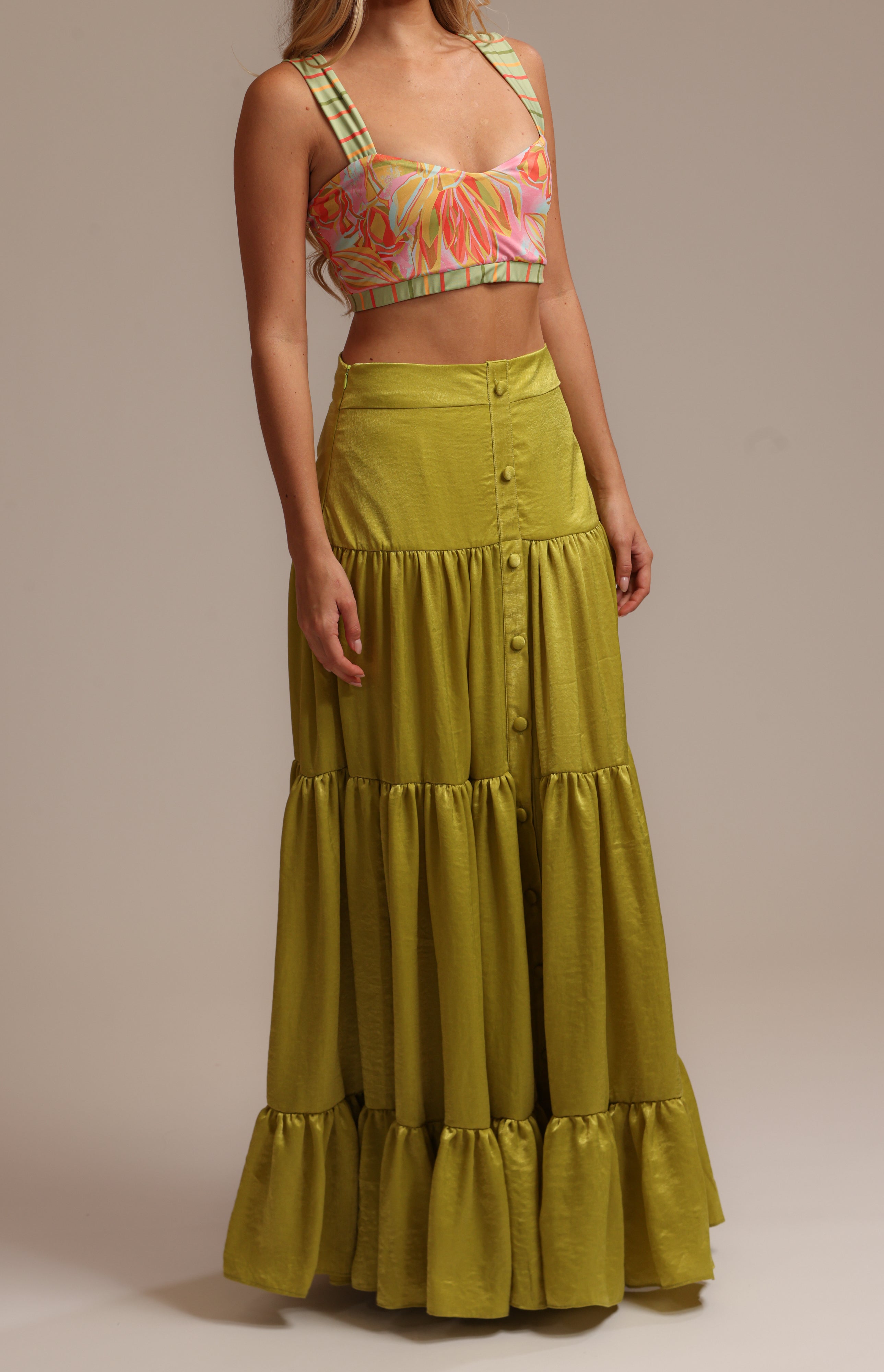 FR Bombshell Skirt Lime Green