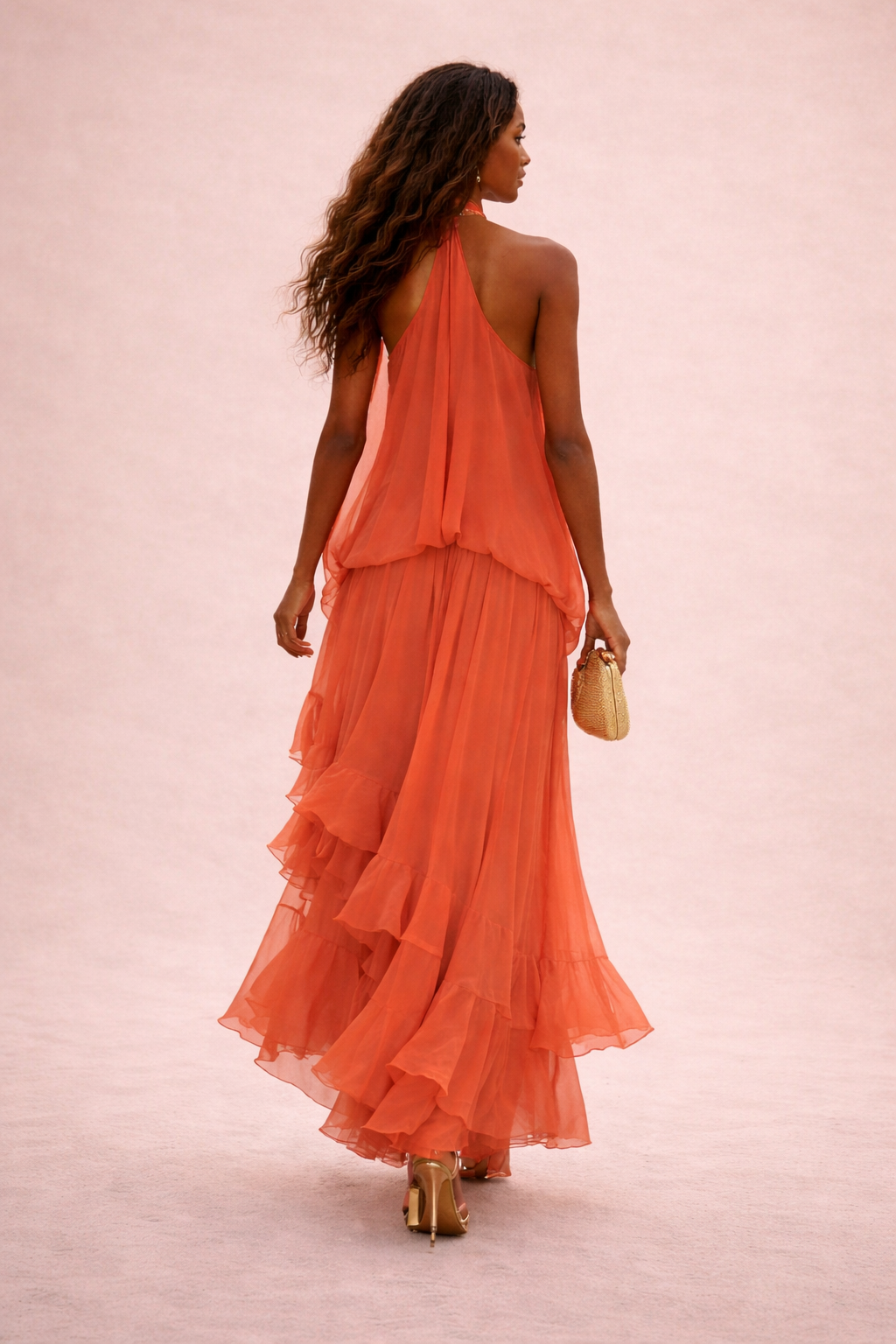 FR Coral Breeze Chiffon Set