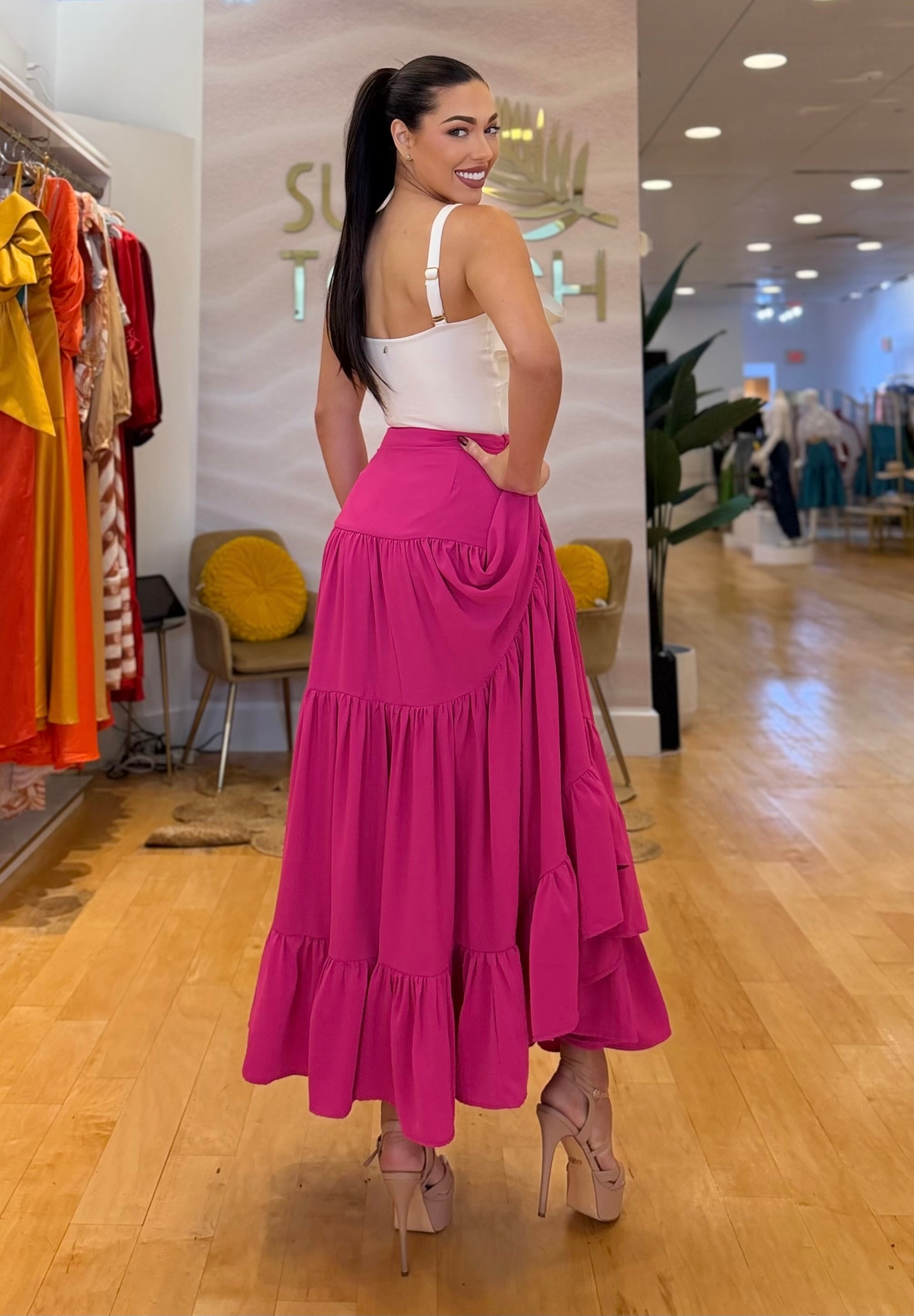 FR Bombshell Skirt Fucsia