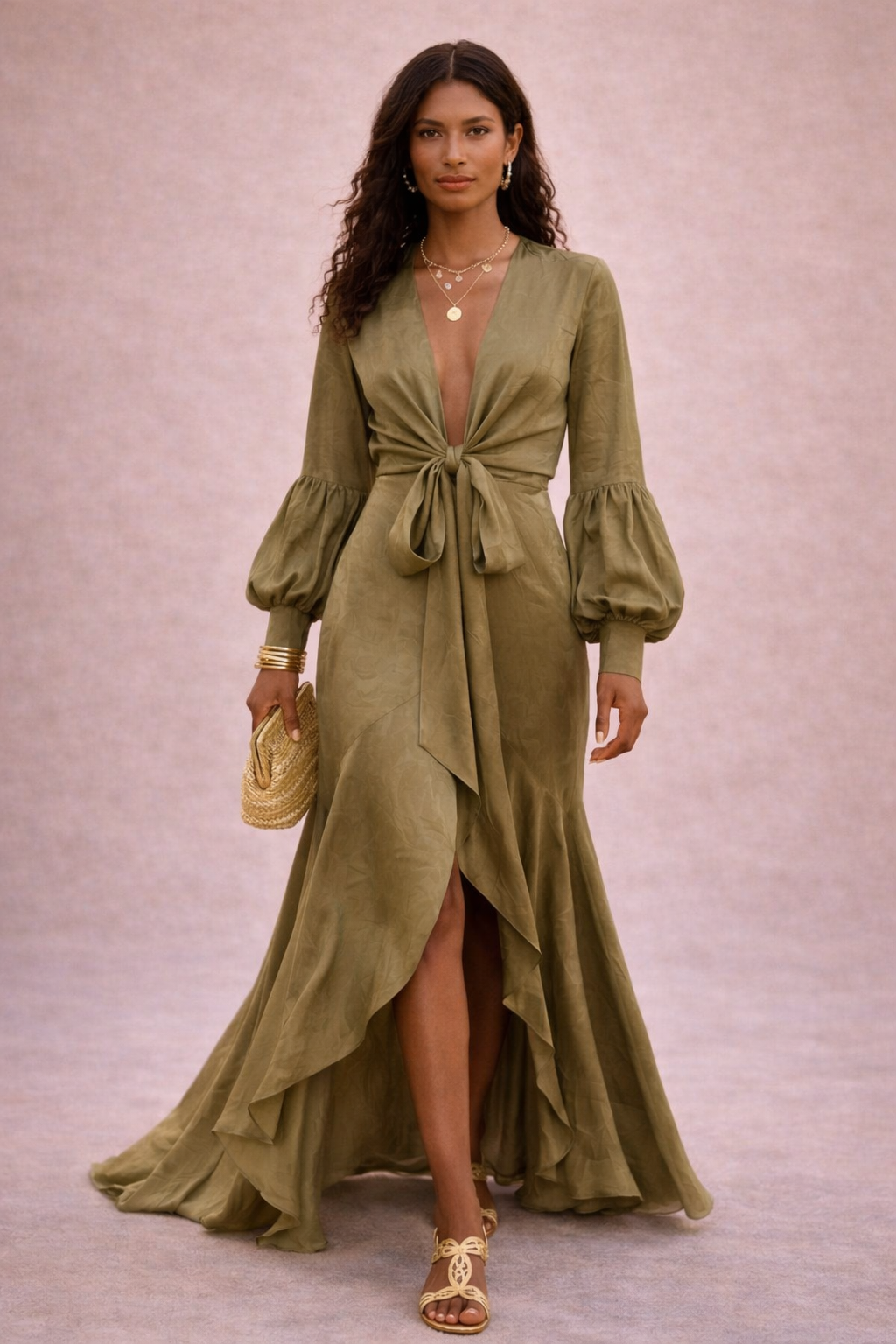 FR Bloom Textured Silk Solene  Dress