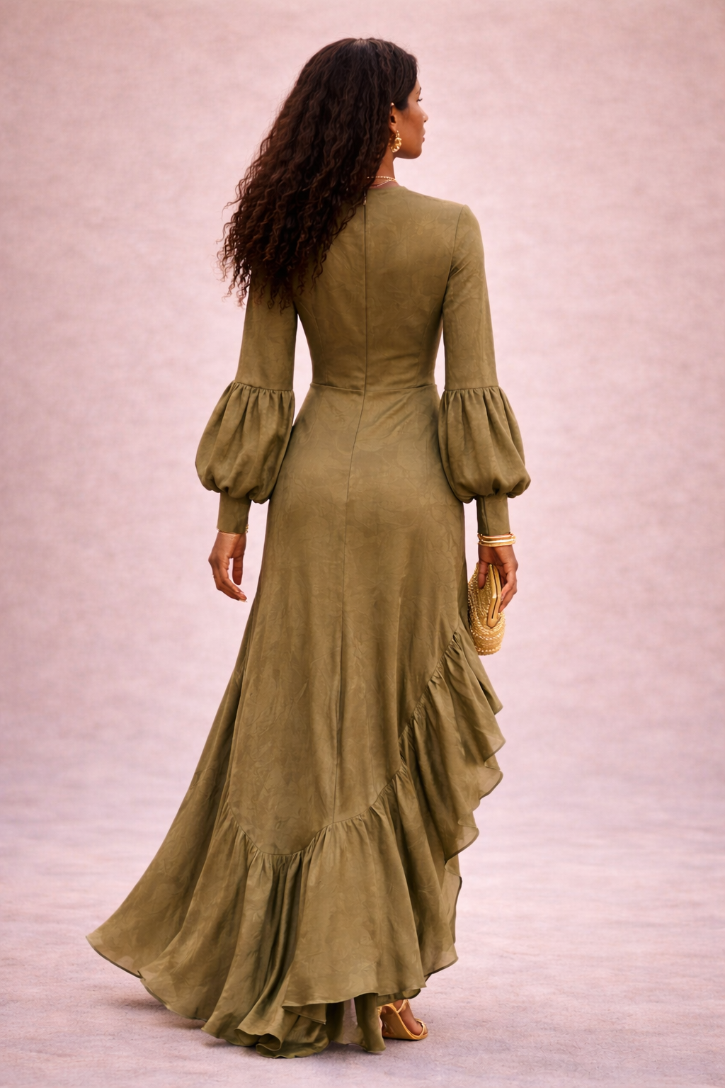 FR Bloom Textured Silk Solene  Dress