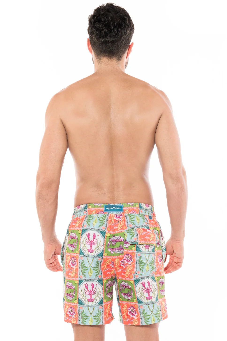 AM Men's Swim Trunks Caribbean Postcards